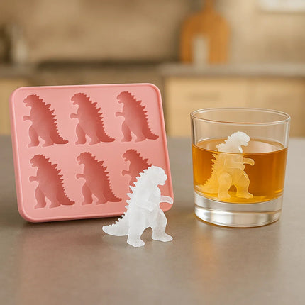 Godzilla Ice Cube Mold – Silicone Tray Makes 6 Detailed Monster-Shaped Ice Cubes