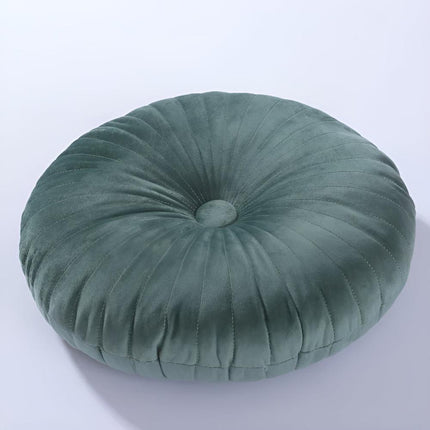 Round Velvet Decorative Cushion – Plush Pleated Throw Pillow in Multiple Trendy Colours
