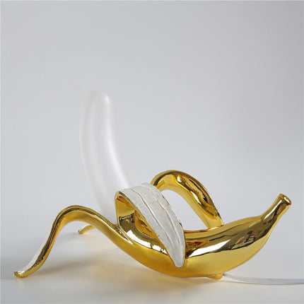 Playful Banana-Shaped Table Lamp with Gold Finish – Unique Modern Home Accent Light