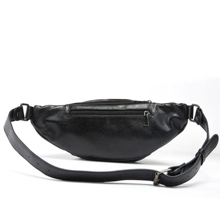 Vintage Black Fanny Pack with Bold Vanity Fair Print – Stylish Belt Bag for Festivals & Daily Wear