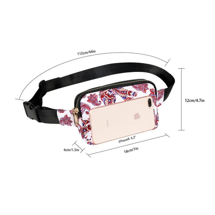 Paisley Fanny Pack – Adjustable Waist Bag with Zipper Closure – Lightweight & Stylish Festival Accessory