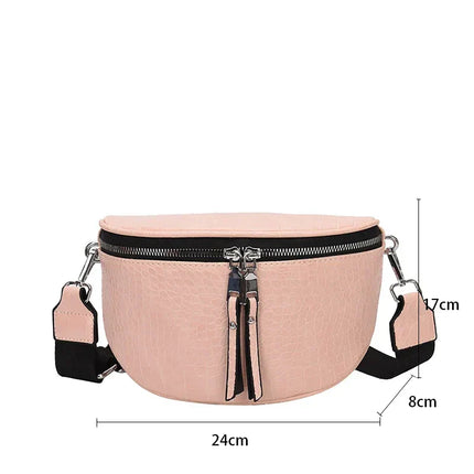 Trendy Croco Waist Bag with Double Zipper – Stylish & Functional Fanny Pack