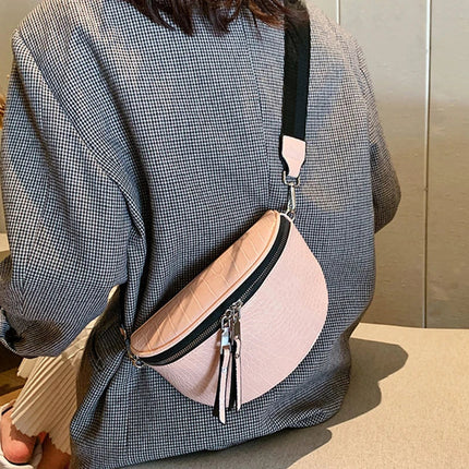 Trendy Croco Waist Bag with Double Zipper – Stylish & Functional Fanny Pack