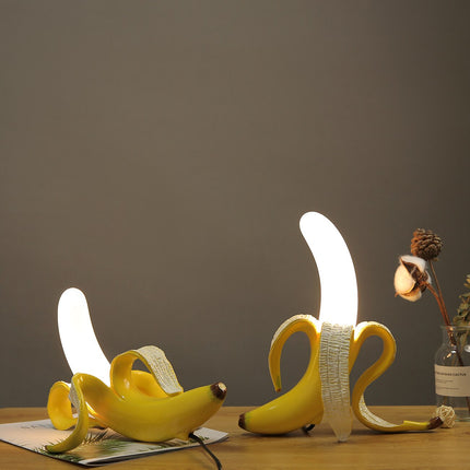 Playful Banana-Shaped Table Lamp with Gold Finish – Unique Modern Home Accent Light