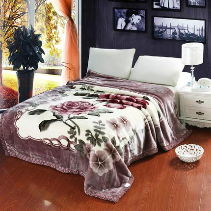 Luxury Floral Fleece Blanket – Ultra-Soft Warm Throw for Bed & Sofa