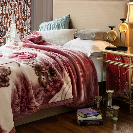 Luxury Floral Fleece Blanket – Ultra-Soft Warm Throw for Bed & Sofa