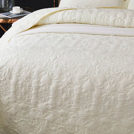 White Cotton Quilt 59" x 79" & 79" x 87" – Luxury Bedspread & Lightweight Coverlet for All Seasons
