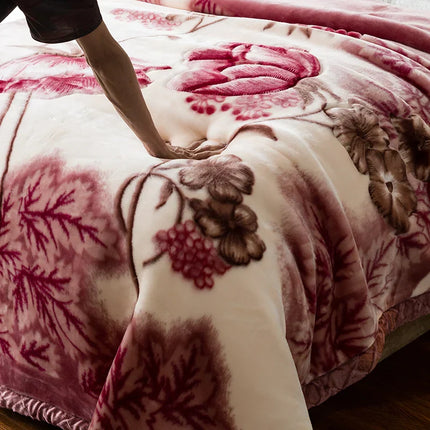 Luxury Floral Fleece Blanket – Ultra-Soft Warm Throw for Bed & Sofa