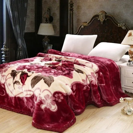 Luxury Floral Fleece Blanket – Ultra-Soft Warm Throw for Bed & Sofa