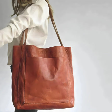 Women’s Leather Shopper Tote – Spacious Shoulder Bag with Timeless Design