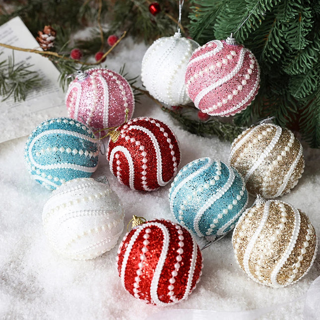 Elegant Hanging Christmas Ornaments – Shatterproof Plastic Holiday Tree Decorations for Indoor & Outdoor Use