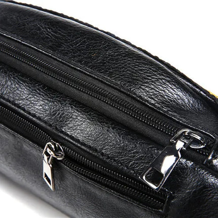 Vintage Black Fanny Pack with Bold Vanity Fair Print – Stylish Belt Bag for Festivals & Daily Wear