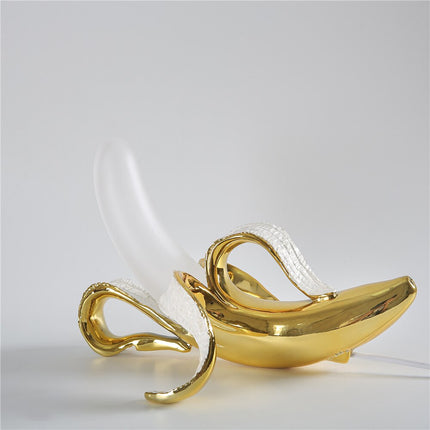 Playful Banana-Shaped Table Lamp with Gold Finish – Unique Modern Home Accent Light