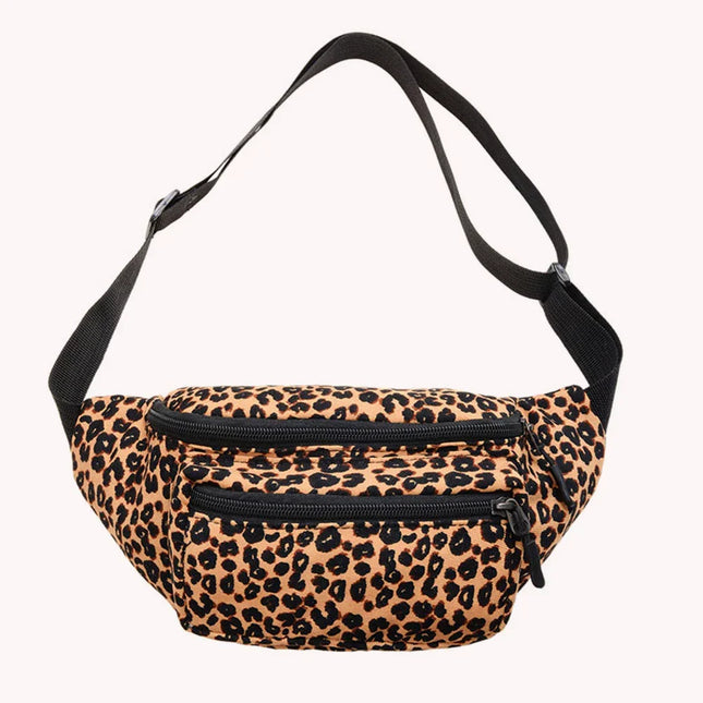 Leopard Print Crossbody Bum Bag – Adjustable Belt Bag for Women – Stylish & Versatile