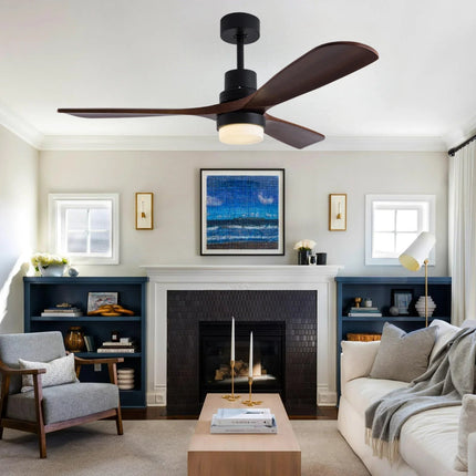 EcoLuxe 52" Ceiling Fan with LED Light & Remote – Modern Wood Blades for Year-Round Comfort