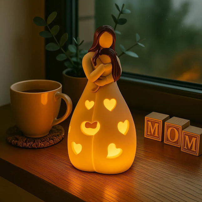Heart of Mom LED Table Lamp – Warm Ambient Light for Cozy Home Décor Gift