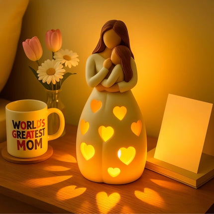 Heart of Mom LED Table Lamp – Warm Ambient Light for Cozy Home Décor Gift