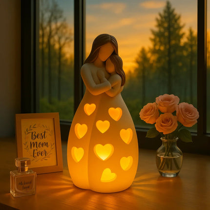 Heart of Mom LED Table Lamp – Warm Ambient Light for Cozy Home Décor Gift