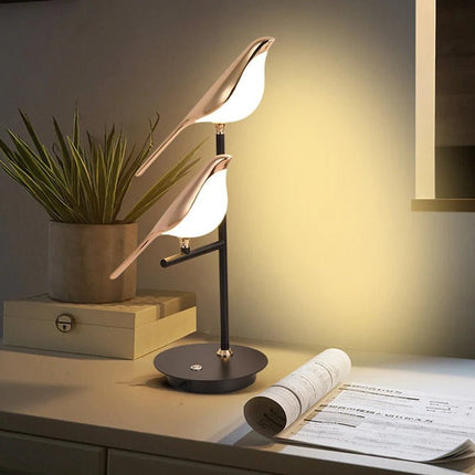 Modern Bird-Shaped LED Desk Lamp – Elegant Gold Table Light for Bedroom, Office & Home Décor