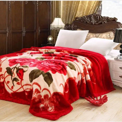 Luxury Floral Fleece Blanket – Ultra-Soft Warm Throw for Bed & Sofa
