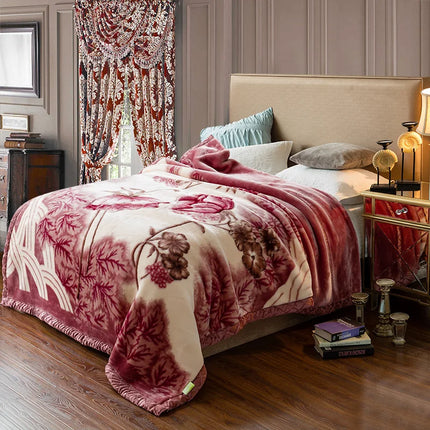 Luxury Floral Fleece Blanket – Ultra-Soft Warm Throw for Bed & Sofa
