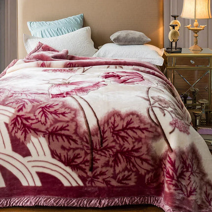Luxury Floral Fleece Blanket – Ultra-Soft Warm Throw for Bed & Sofa