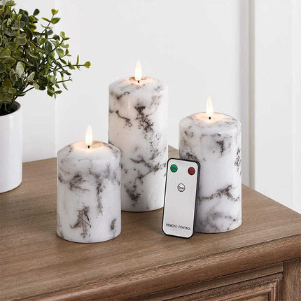 3-Piece Flameless LED Candle Set with Remote – Realistic Flickering Light for Cozy Home Décor