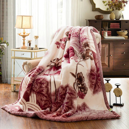 Luxury Floral Fleece Blanket – Ultra-Soft Warm Throw for Bed & Sofa