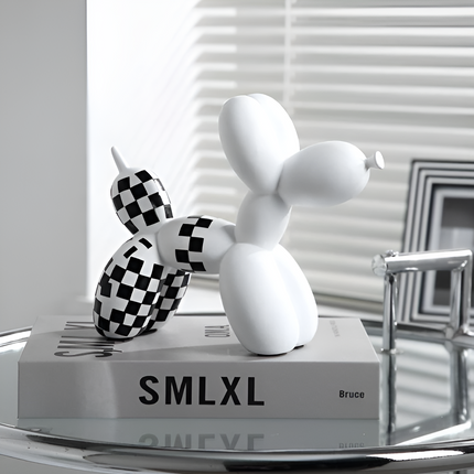 Balloon Dog Figurine 4" x 4" – Modern Resin Sculpture Home Décor for Living Room or Office