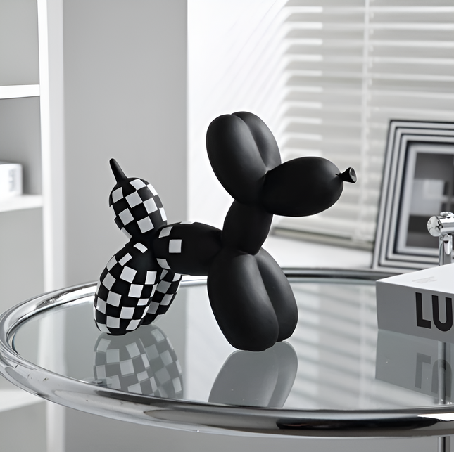 Balloon Dog Figurine 4" x 4" – Modern Resin Sculpture Home Décor for Living Room or Office