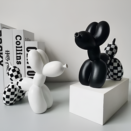 Balloon Dog Figurine 4" x 4" – Modern Resin Sculpture Home Décor for Living Room or Office