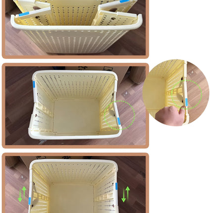 Rolling Laundry Hamper with Lid & Handles – Foldable Slim Clothes Basket on Wheels for Bedroom, Bathroom & Laundry Room