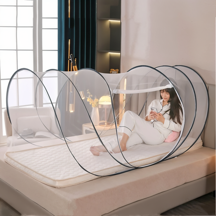 Foldable Mosquito Net for Bed – Portable Polyester & Fiberglass Insect Protection