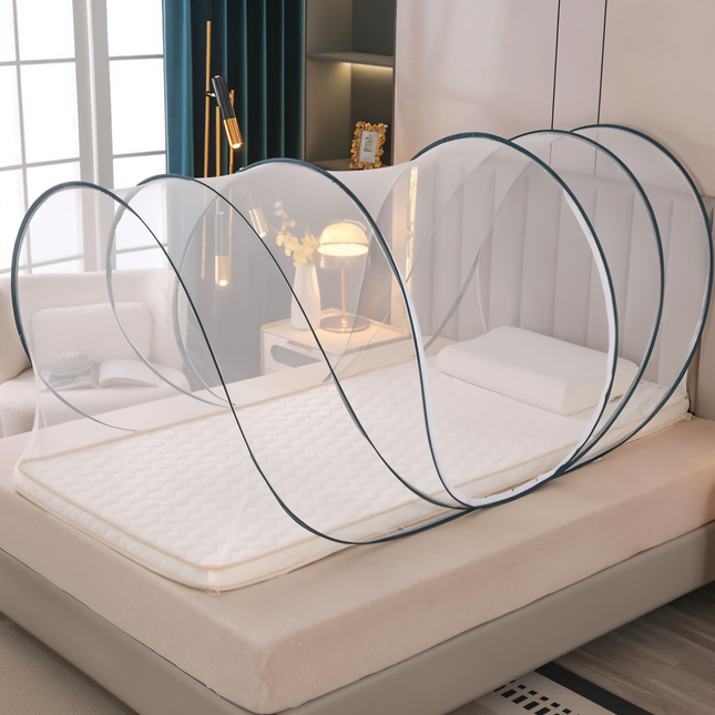 Foldable Mosquito Net for Bed – Portable Polyester & Fiberglass Insect Protection