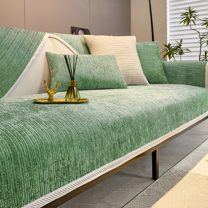 Striped Chenille Pet-Friendly Sofa Cover 27.6" × 27.6" up to 35.4" × 94.5" – Non-Slip Couch Protector for Pets & Families