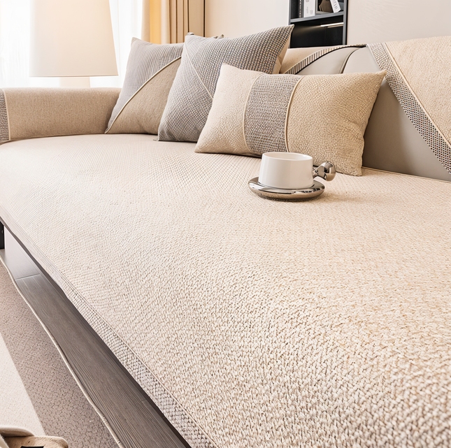 Luxe Anti-Slip Sofa Protector – Premium Polyester, Machine Washable, Elegant Home Décor