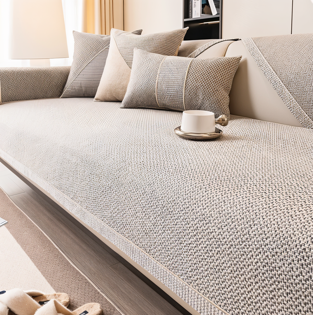 Luxe Anti-Slip Sofa Protector – Premium Polyester, Machine Washable, Elegant Home Décor