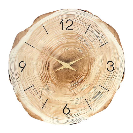 Silent Wooden Wall Clock 12" – Modern Natural Wood Texture for Home & Office Decor