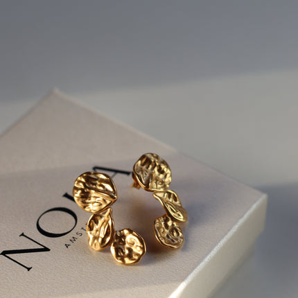 Gold Statement Earrings | Organic Shape Dangle Earrings | Hypoallergenic Gold Earrings for Women