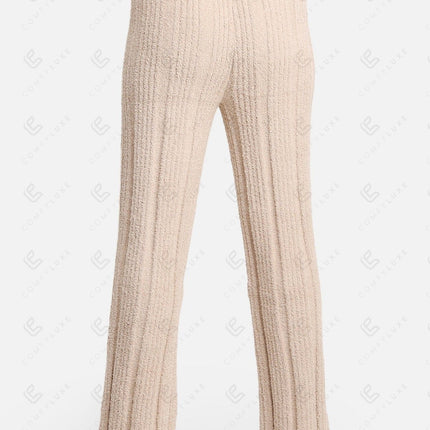 Luxe Ribbed Lounge Pants with Adjustable Drawstring – Ultra-Soft Microfiber Comfort Fit