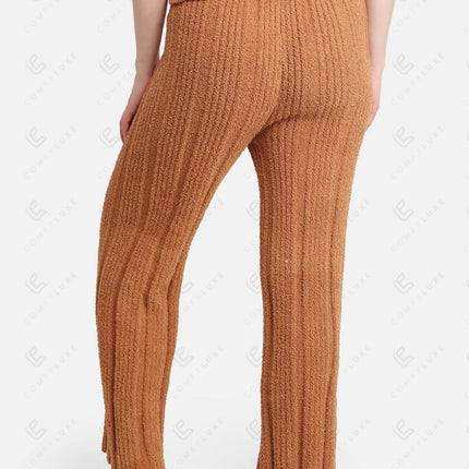 Luxe Ribbed Lounge Pants with Adjustable Drawstring – Ultra-Soft Microfiber Comfort Fit
