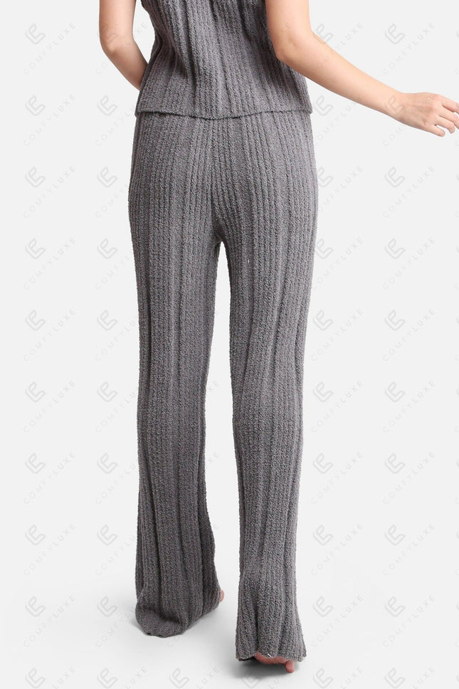 Luxe Ribbed Lounge Pants with Adjustable Drawstring – Ultra-Soft Microfiber Comfort Fit