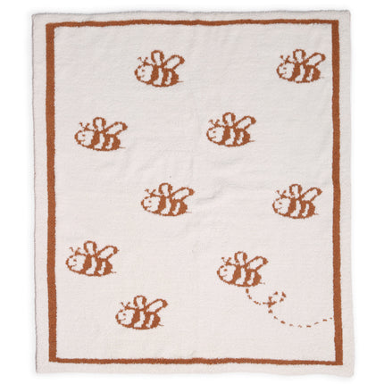 Kids Bee Print Microfiber Throw Blanket – Soft & Cozy 29” x 35” for Toddler Bedding & Nursery Décor