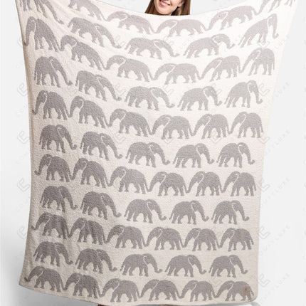 Elephant Print Luxury Soft Fleece Throw Blanket Microfiber Plush