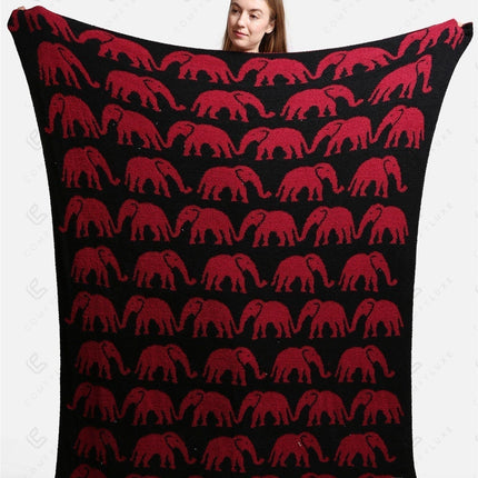 Elephant Print Luxury Soft Fleece Throw Blanket Microfiber Plush