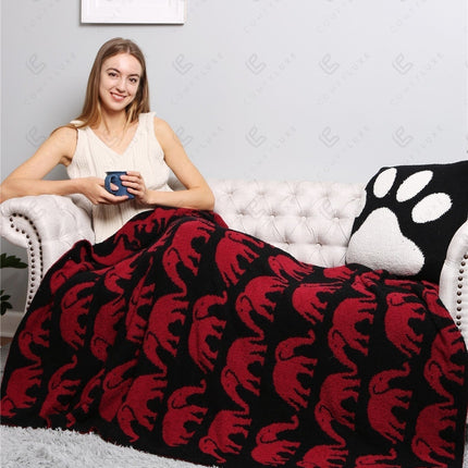 Elephant Print Luxury Soft Fleece Throw Blanket Microfiber Plush