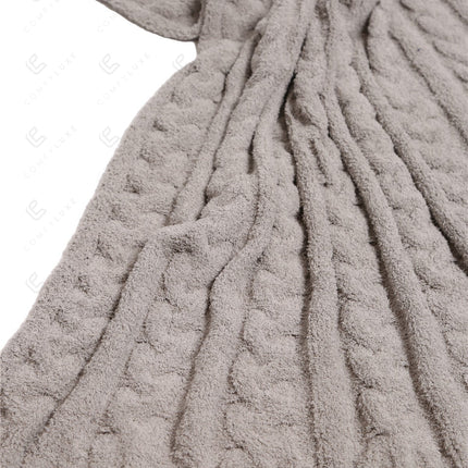 Chunky Cable Knit Fleece Throw Blanket – Soft & Cozy 50X55 Inch Home Decor Plaid