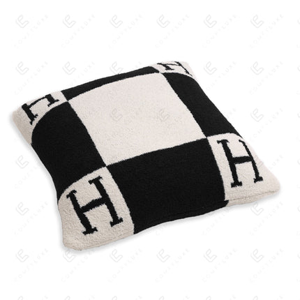 Luxurious Monogram Pillow Cover “H” – Elegant Decorative Cushion Case for Home Decor