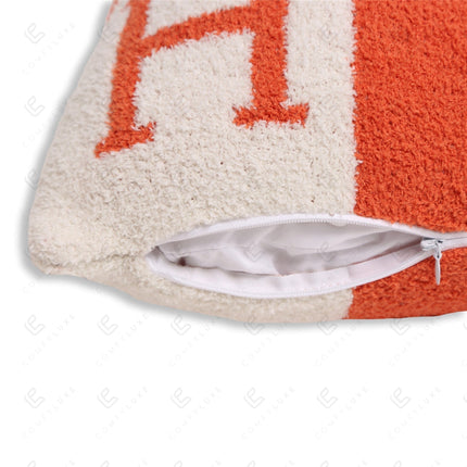 Luxurious Monogram Pillow Cover “H” – Elegant Decorative Cushion Case for Home Decor