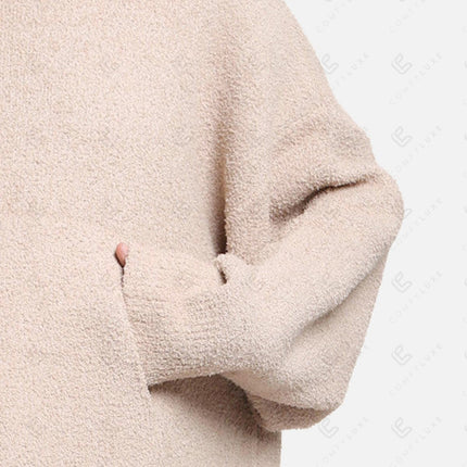 Oversized Sherpa Fleece Wearable Blanket Hoodie – Ultra-Soft Cozy Hoodie with Kangaroo Pocket & Hood for Ultimate Comfort